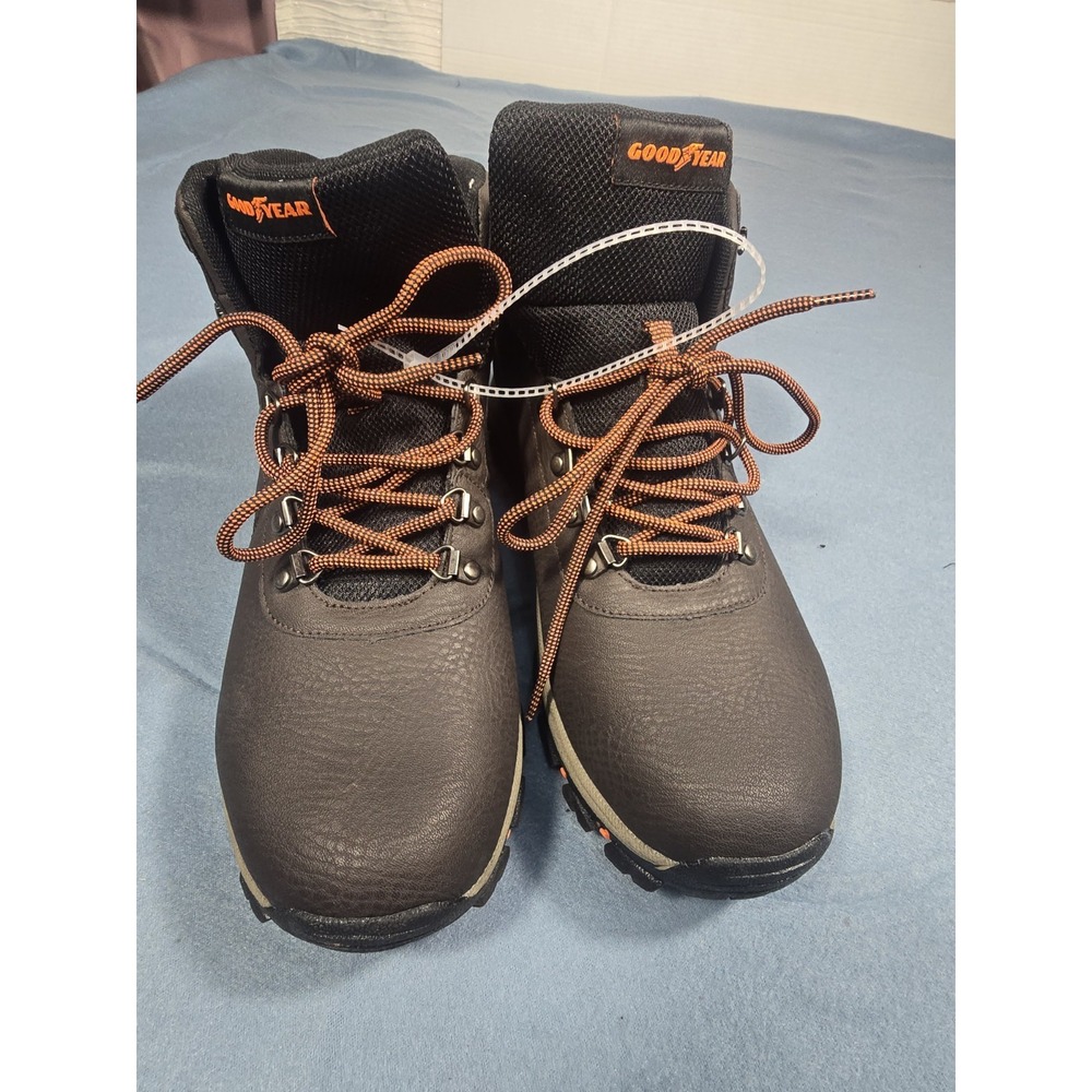 Goodyear Ontario Men's Hiking Boots Dark Brown Leather Lace Up Size US 12W New